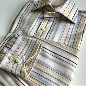 Thomas Dean Striped Dress Shirt